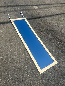 Over the Door Mirror - Depth of Hanger Part is 1 7/8”, Mirror Dimension is 14.75” wide x 51” tall