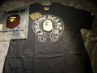 A Bathing Ape Chrome Hearts x BAPE Black Graphic Print Men's T-Shirt M