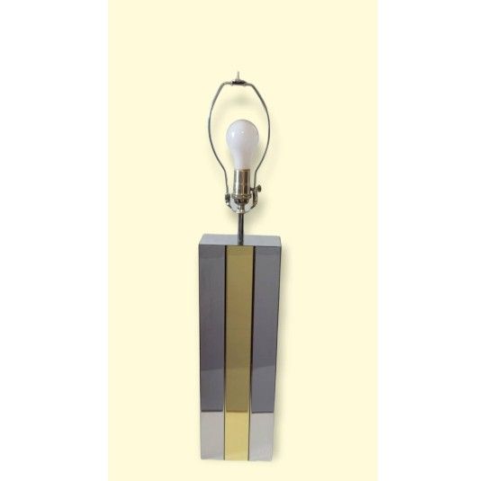 Vintage Mid Century Modern Table Lamp Robert Sonneman Chrome and Brass MCM