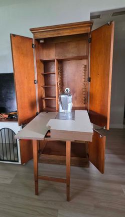 Sewing Cabinet with Fold Out Table