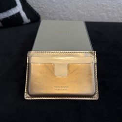 Tom Ford Metallic Gold Patent Leather Cardholder Unisex, 100% authentic