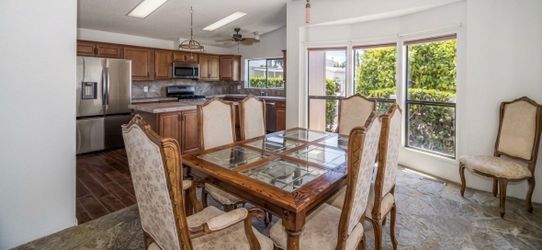 Antique Oak and glass table with 8 chair
