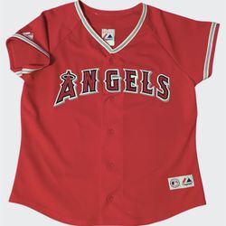 Anaheim Angels vintage majestic red mlb baseball jersey Women’s Size Medium 