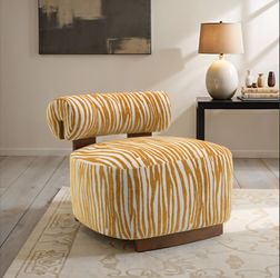 Accent Chair Yellow Chenille Fabric. New Especial Price 