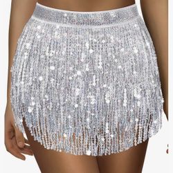 Silver Sequin Skirt