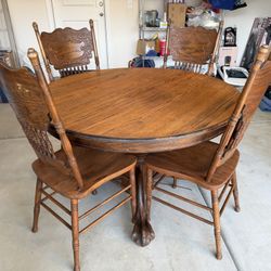 FREE Solid  Oak Wood Table Set FREE