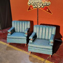 1960s Brooks Chair Aqua Blue Mid-century Modern 