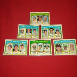 Lot Of 6 Vintage Old 1971 Baseball Cards - Hank Aaron, Willie Stargell, Joe Torre