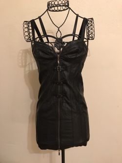 Black leather dress costume - Halloween