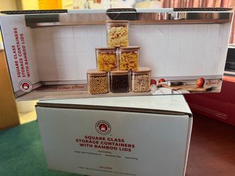 Square glass storage containers
