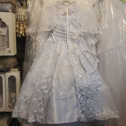 NEW Baptism Dress w. Virgin Mary Image Size 3