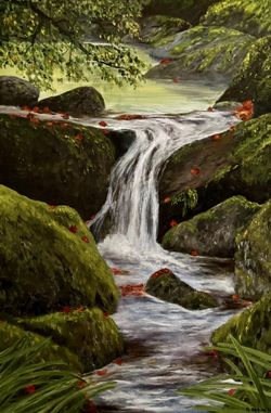 Seattle Japanese Garden Original Painting 