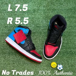 Different size L 7.5 R 5.5 Air Jordan 1 High “NC to Chi” 🔵