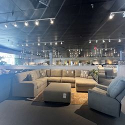 Light Brown 3PC Sleeper Chaise Sectional Couch