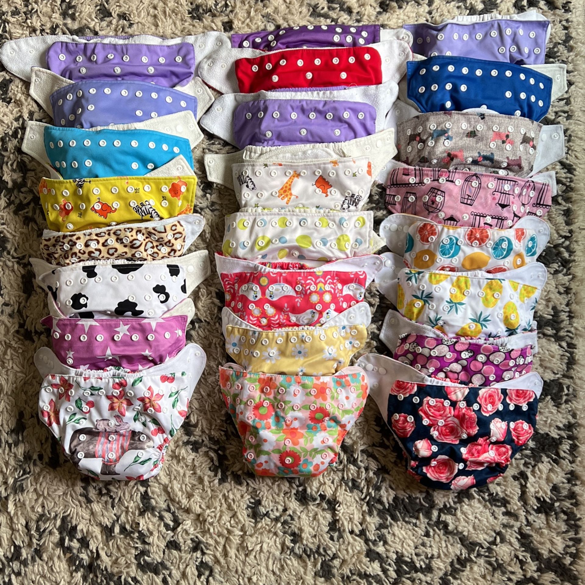 Cloth Diapers w/Inserts + Extras
