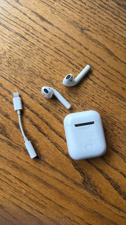 AirPods with case + Lightning to Aux Adapter