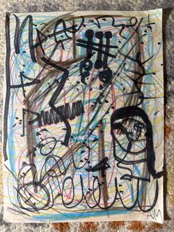 Abstract artwork. FOR SALE! 9”x12” mixed media.