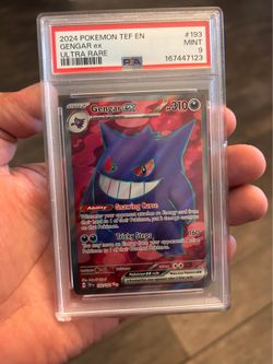 2024 Pokemon Gengar ex 193/162 SV05 Temporal Forces Ultra Rare Holo PSA 9