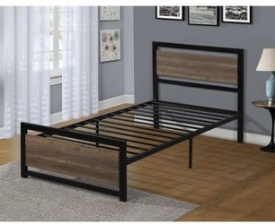Queen platform metal bed frame