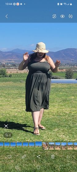 Plus size XL olive green midi dress