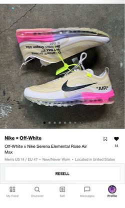 Off White Nike Air Max Size 14 Shoes/Sneakers
