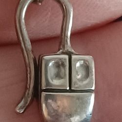 Vtg.sterling Silver Computer Mouse" Charm