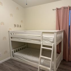 Bunk  bed with a slanted ladder/ Slide 
