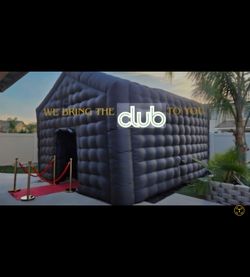 Party Inflatable Club/ Speaker/lights/fog machine/tarp floor/vip ropes pole red carpet/disco ball$300