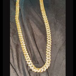Moissanite Diamond Gold Cuban Chain