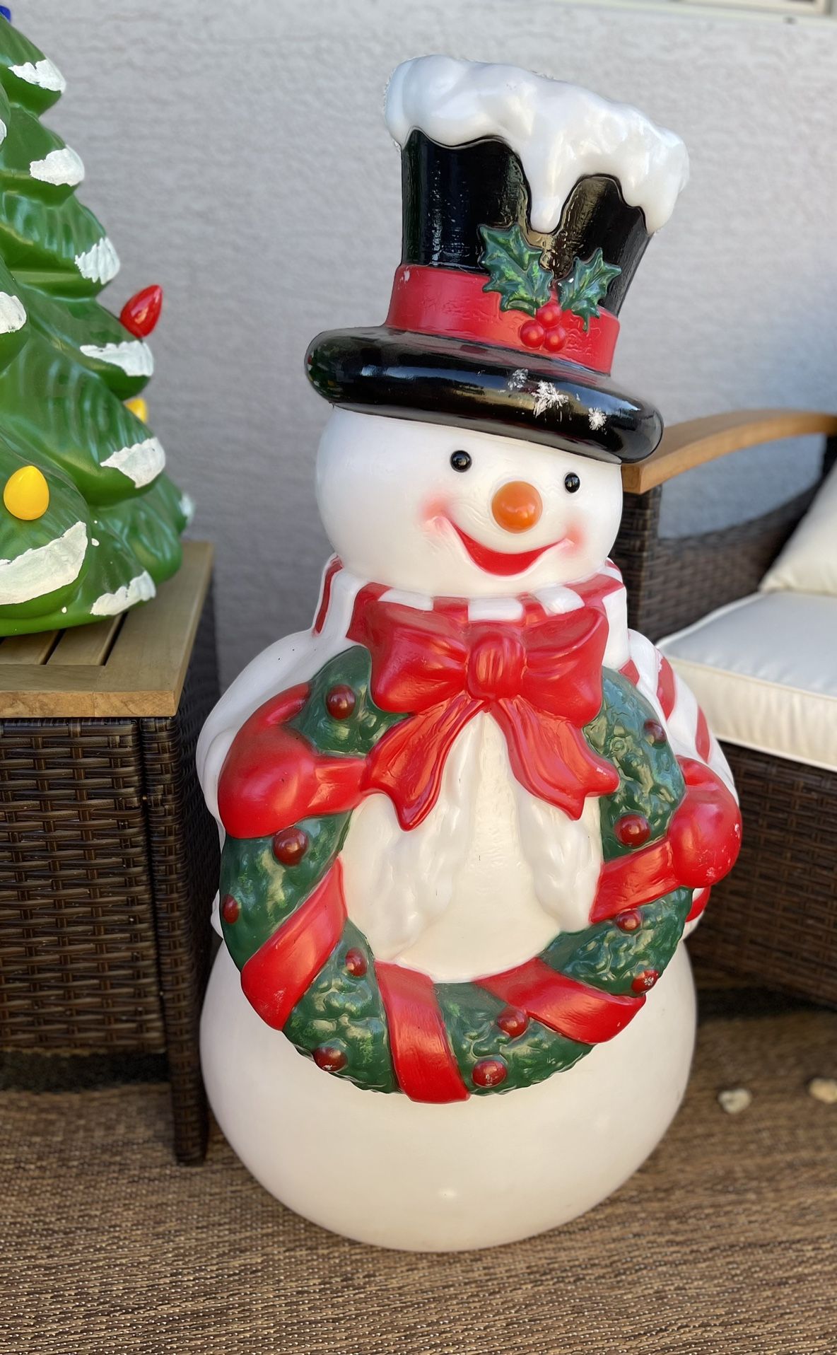 Vintage lighted Snowman Blow-mold