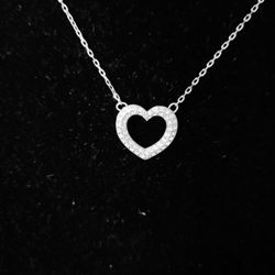925 Silver Swarovski Heart Necklace 