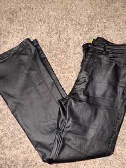 Black Coated leather pants