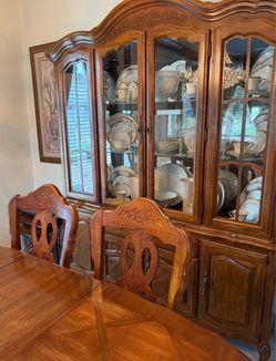 Oak Dining Room Set with China Cabinet