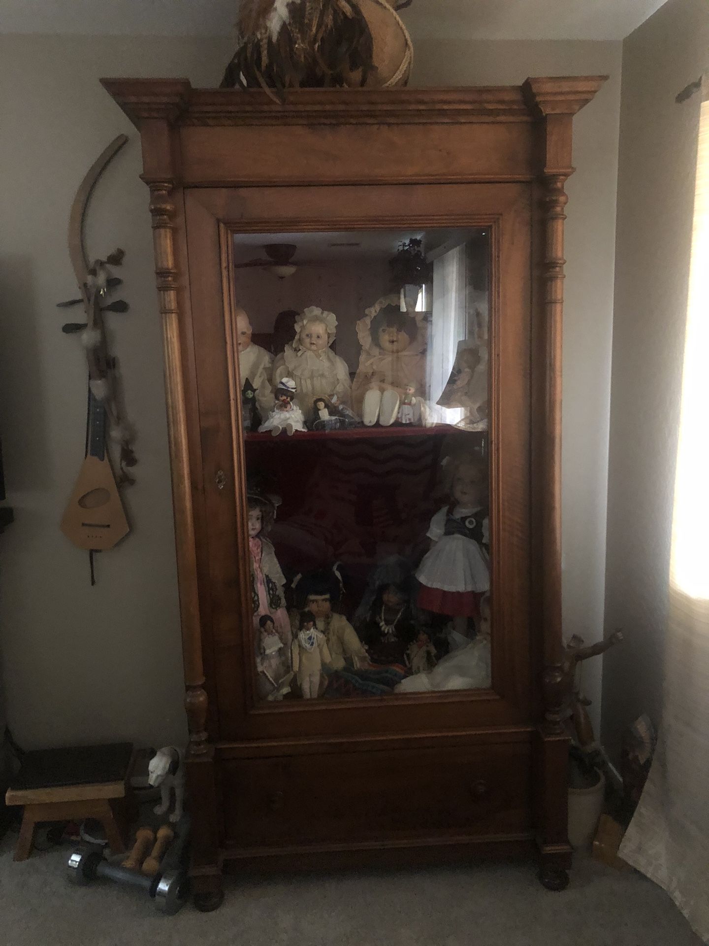 Antique Mahogany Hutch / Display Cabinet