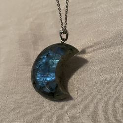 Labradorite Moon Necklace 