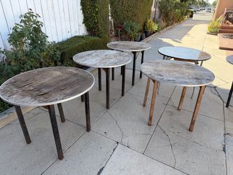Round Cafe Tables with Metal Legs – Set of 6 15 each