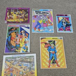 $10.00 - (6) Puzzles - Some Vintage!  Batman/Snow White/Looney Tunes/Winnie The Pooh/Ravensburger!  All In Great Condition!