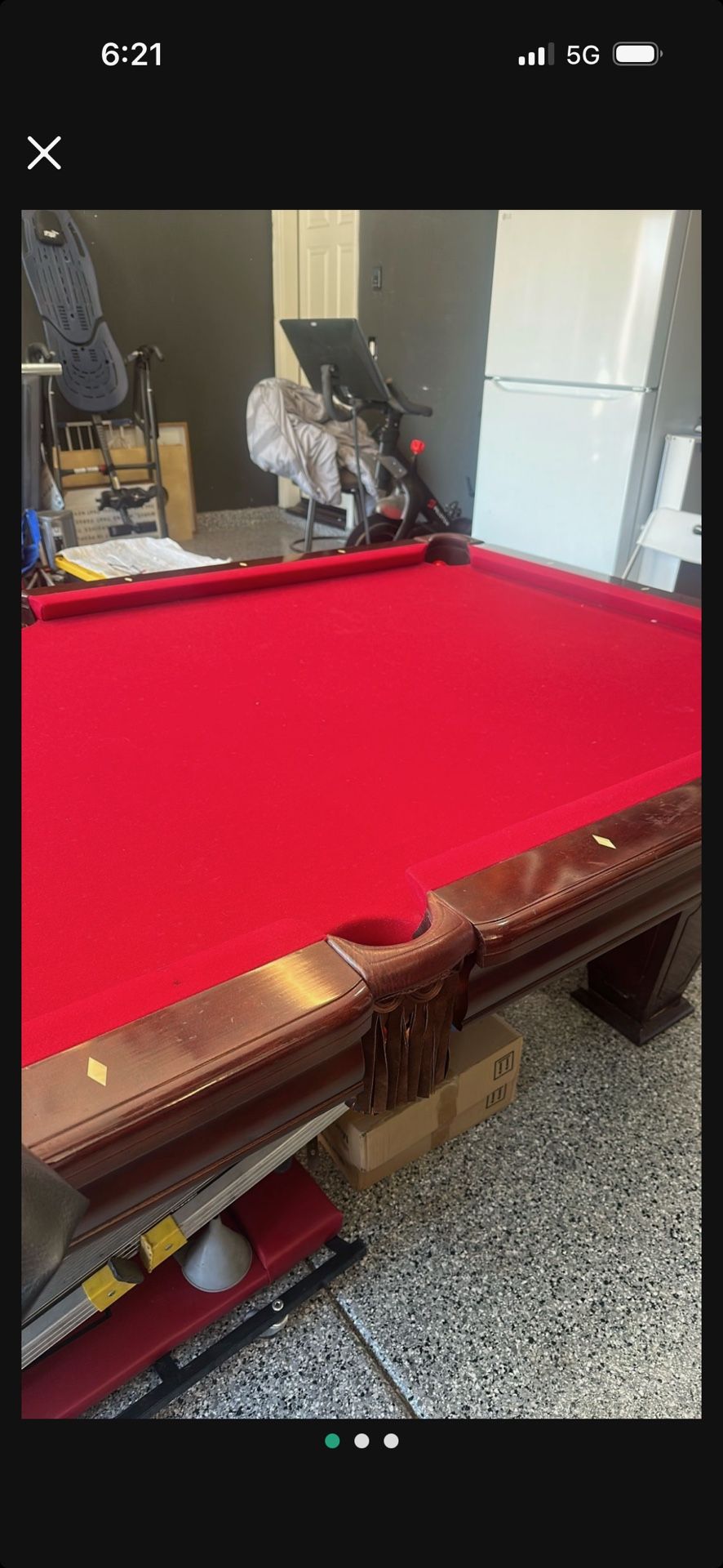 Pool Table 9’ 3 Slate Brunswick