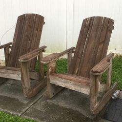 Two Wooden Rocking Chairs