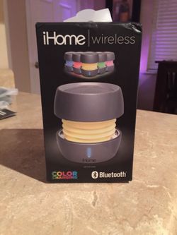 BRAND NEW IN BOX~iHome Wireless Color Changing Bluetooth Speaker