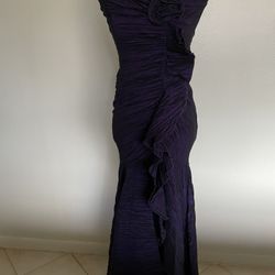 Dark Purple Strapless Long Dress