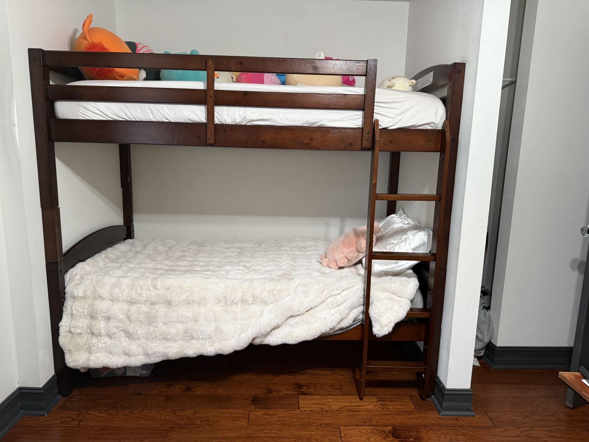 Wood Frame Bunk Beds and Matresses (twin)