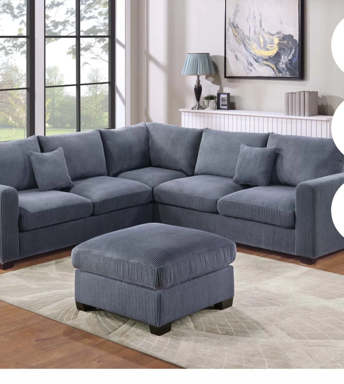 Sectional With Ottoman Set