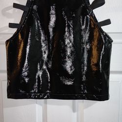PVC Skirt ,By Say What, Size S, Cutout Sides With 3 Elastic Straps