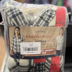 Girl Shirt Jacket With Tee Weatherproof Brand