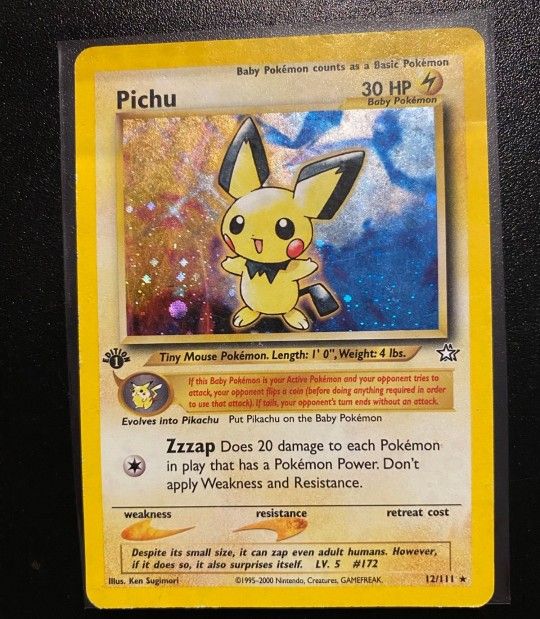 Pokemon Neo Genesis 1st Edition Pichu Holo