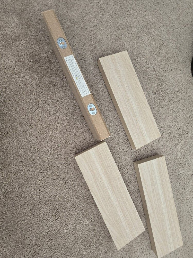 4 Light Wood Shelves