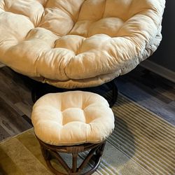 Oversized  Chair with footstool-/ Have 2 sets / 75.00   each  -pick up only 