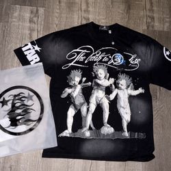 Black And White Hell Star Tee Size Medium