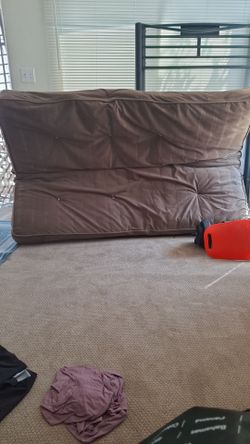 Bunk bed, full size sofa, bed.